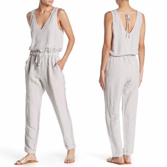 Young Fabulous & Broke Pants - Young Fabulous & Broke Alex Linen Blend Jumpsuit